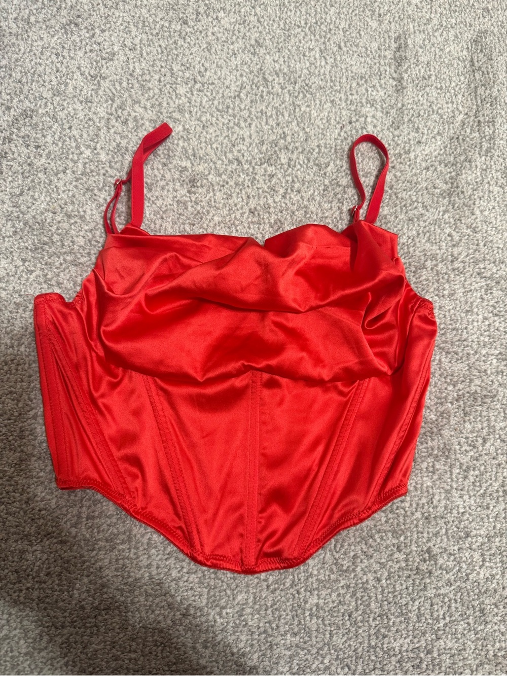 Red Satin Bustier Corset Top